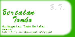 bertalan tomko business card